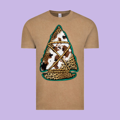 Cowhide Leopard Arrowhead Vintage Tee Designed By Jasminsmagicworld