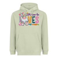 Matcha Oh how he loves us Heavyweight Hoodie - NancyCooperArtShop