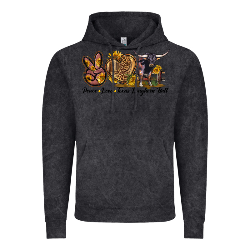 Peace Love Texas Longhorn Bull Vintage Hoodie by LillyAllenDesigns | Teevron