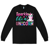 Black sparkle like a unicorn Long Sleeve Tee - NancyCooperArtShop