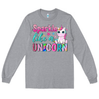 Heather Grey sparkle like a unicorn Long Sleeve Tee - NancyCooperArtShop