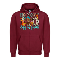 Burgundy holy cow 100 days of school Zipper Hoodie - Artiststas