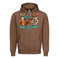 Chestnut holy cow 100 days of school Zipper Hoodie - Artiststas