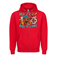 Red holy cow 100 days of school Zipper Hoodie - Artiststas