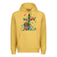 Antique Gold Western Rabbit with Cross Easter Day Premium Hoodie - HowdyJamesFarm