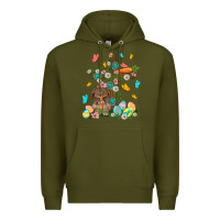 Army Green Western Rabbit with Cross Easter Day Premium Hoodie - HowdyJamesFarm