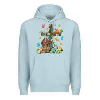 Blue Mist Western Rabbit with Cross Easter Day Premium Hoodie - HowdyJamesFarm