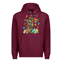 Burgundy Western Rabbit with Cross Easter Day Premium Hoodie - HowdyJamesFarm