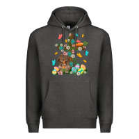 Charcoal Heather Western Rabbit with Cross Easter Day Premium Hoodie - HowdyJamesFarm