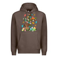 Coffee Western Rabbit with Cross Easter Day Premium Hoodie - HowdyJamesFarm