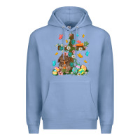 Colony Blue Western Rabbit with Cross Easter Day Premium Hoodie - HowdyJamesFarm