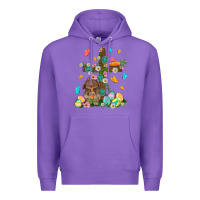 Purple Western Rabbit with Cross Easter Day Premium Hoodie - HowdyJamesFarm