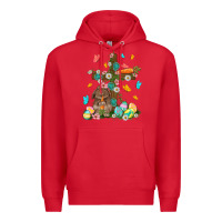 Red Western Rabbit with Cross Easter Day Premium Hoodie - HowdyJamesFarm