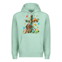 Seafoam Western Rabbit with Cross Easter Day Premium Hoodie - HowdyJamesFarm