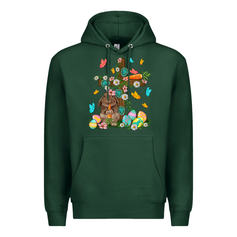 Western Rabbit With Cross Easter Day Premium Hoodie by HowdyJamesFarm | Teevron
