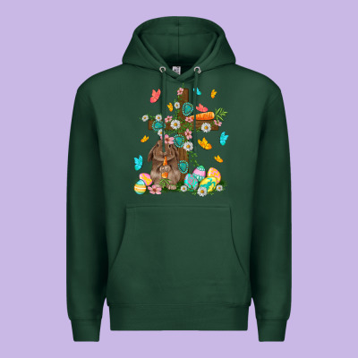 Western Rabbit With Cross Easter Day Premium Hoodie Designed By Howdyjamesfarm