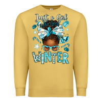 Antique Gold just a girl who loves winter afro messy bun Premium Sweatshirt - texasbilliewilder