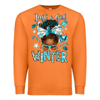 Carrot just a girl who loves winter afro messy bun Premium Sweatshirt - texasbilliewilder