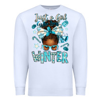 White just a girl who loves winter afro messy bun Premium Sweatshirt - texasbilliewilder