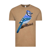 Vintage Coffee Blue Jay Bird Vintage Tee - LillyAllenDesigns
