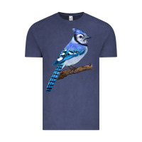 Vintage Denim Blue Jay Bird Vintage Tee - LillyAllenDesigns