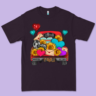 Western Truck With Heart Premium Tee Designed By Hra Design Shop