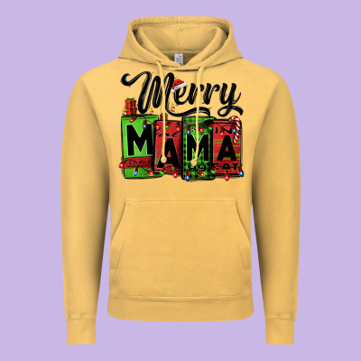 Merry Mama Christmas Vintage Hoodie Designed By Jasminsmagicworld