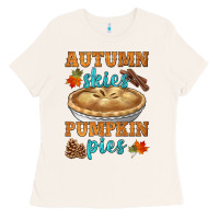 Autumn Skies Pumpkin Pies Ladies Tee | Teevron