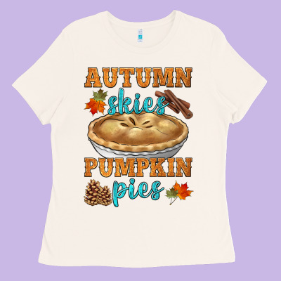 Autumn Skies Pumpkin Pies Ladies Tee Designed By Hra Design Shop