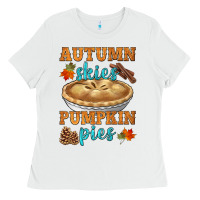 White autumn skies pumpkin pies Ladies Tee - HRA Design Shop