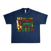 Navy my christmas spirit is beer with beer bottles Urban Heavy Tee - AdoDesignShop