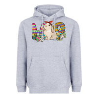 Heather Grey Hop rabbit Heavyweight Hoodie - NancyCooperArtShop