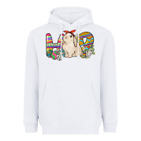 White Hop rabbit Heavyweight Hoodie - NancyCooperArtShop