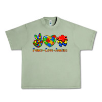 Oil Green Peace Love Autism Urban Heavy Tee - Jasminsmagicworld