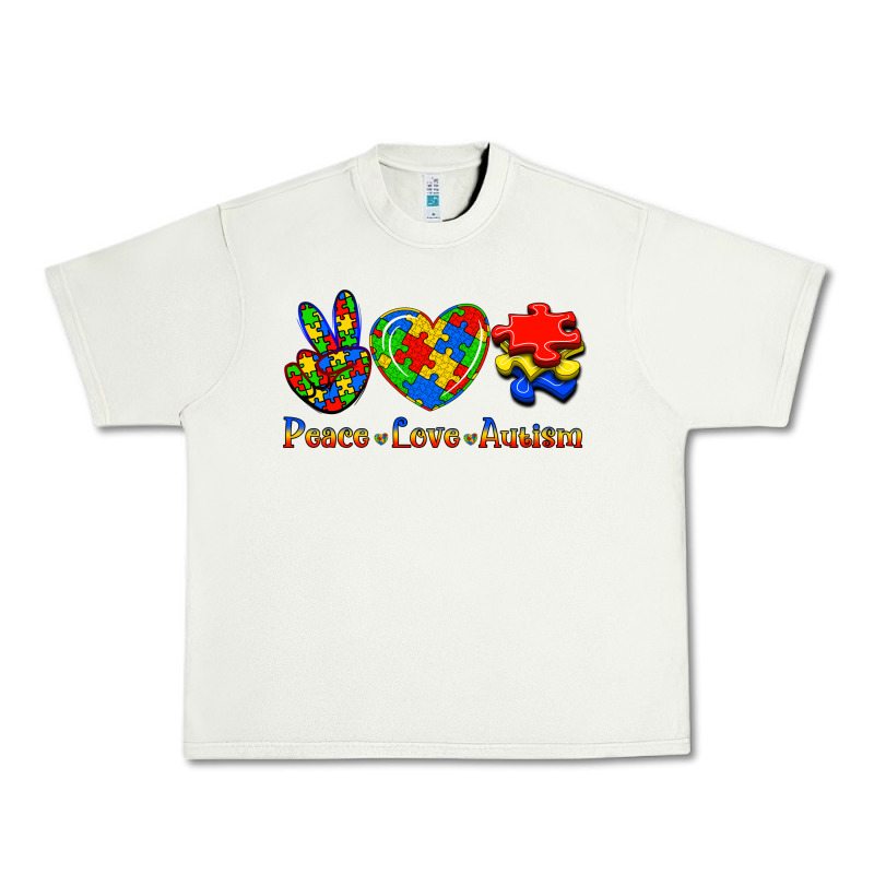 Peace Love Autism Urban Heavy Tee by Jasminsmagicworld | Teevron