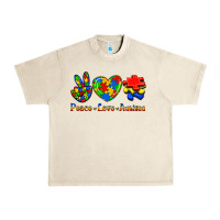 Sandshell Peace Love Autism Urban Heavy Tee - Jasminsmagicworld
