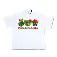 White Peace Love Autism Urban Heavy Tee - Jasminsmagicworld