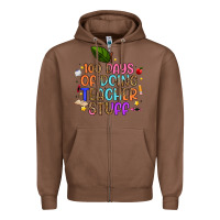 Chestnut 100 days of doing teacher stuff Zipper Hoodie - Artiststas