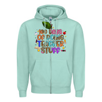 Seafoam 100 days of doing teacher stuff Zipper Hoodie - Artiststas