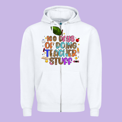 100 Days Of Doing Teacher Stuff Zipper Hoodie Designed By Artiststas