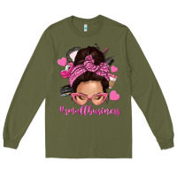 Army Green small business messy bun Long Sleeve Tee - NancyCooperArtShop