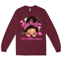 Burgundy small business messy bun Long Sleeve Tee - NancyCooperArtShop