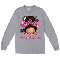 Heather Grey small business messy bun Long Sleeve Tee - NancyCooperArtShop