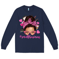 Navy small business messy bun Long Sleeve Tee - NancyCooperArtShop