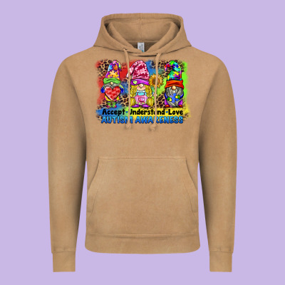 Accept Understand Love Autism Awareness Western Background Vintage Hoodie Designed By Barkaloodesign