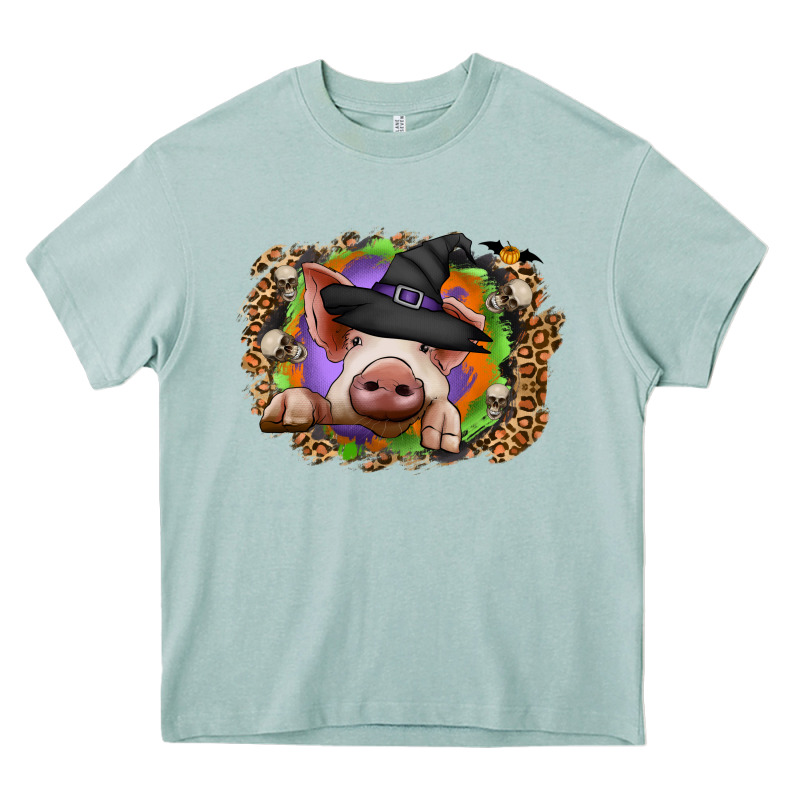 Halloween Pig Heavy Core Tee by CowhideDigitalArt | Teevron