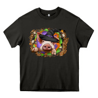 Asphalt halloween pig Heavy Core Tee - CowhideDigitalArt