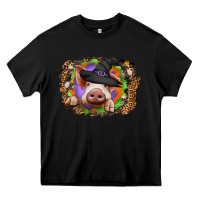 Black halloween pig Heavy Core Tee - CowhideDigitalArt