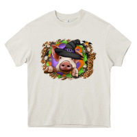 Cream halloween pig Heavy Core Tee - CowhideDigitalArt