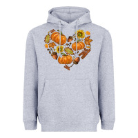 Heather Grey Fall Heart Heavyweight Hoodie - texasbilliewilder
